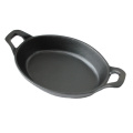 Cast Iron 15*9.5*3cm Oval Baking Roasting Dish Cooking Pan